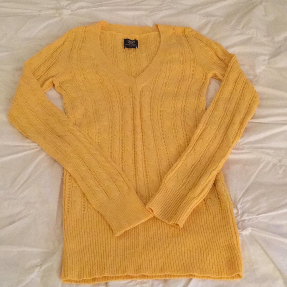 AE - Yellow Cable Knit Sweater